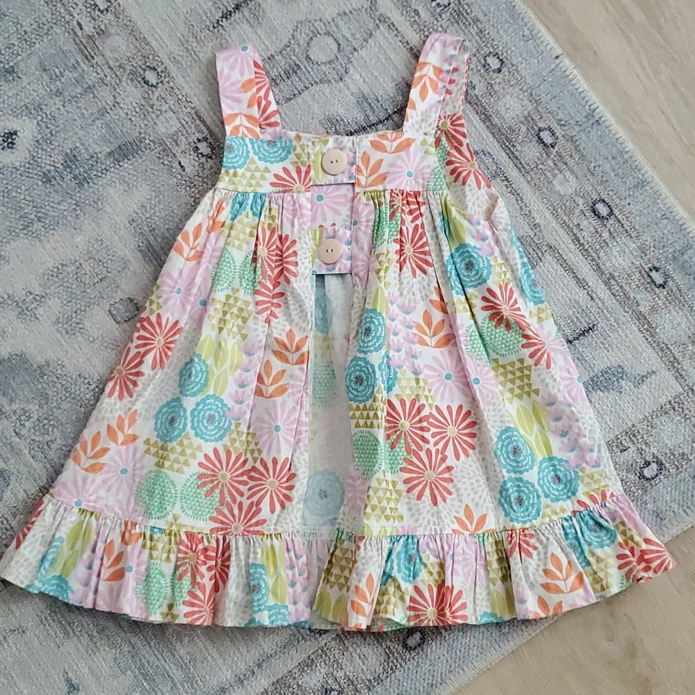 Hannah Kate Girls Floral Open Back Top Sz6